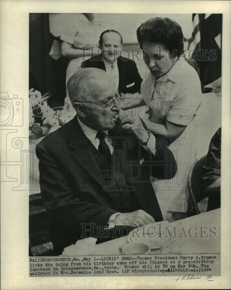 1964 Press Photo Former President Truman at pre-birthday luncheon in Missouri - Historic Images