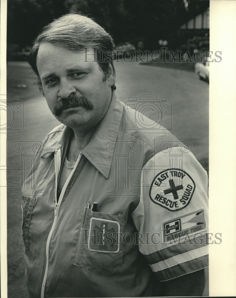1984 Richard Oliver, member of East Troy Wisconsin rescue squad - Historic Images