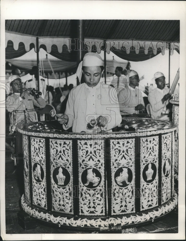 1955 Press Photo Ornately decorated Musical instrument in Bangkok, Thailand- Historic Images