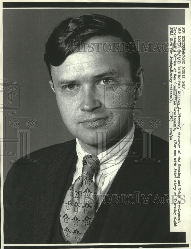 1971 William Nicoson, Director Of Housing And Urban Development - Historic Images