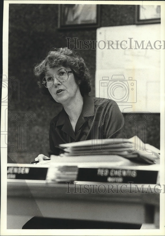 1981 Delafield's City Clerk, Lois Jensen, Talking About Volunteers-Historic Images