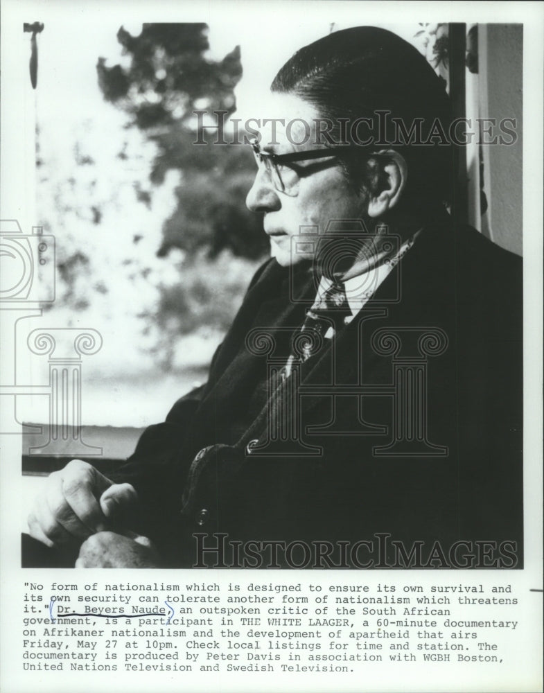 1977 Dr. Beyers Naude, critic of South African government-Historic Images