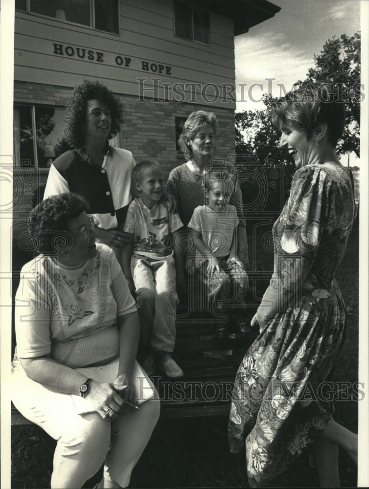 1991 House of Hope residents and staff pose for photo, Waukesha. - Historic Images