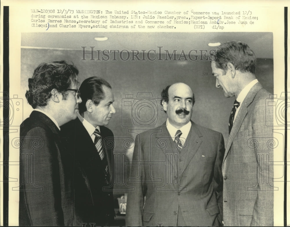 1973 Press Photo New United States-Mexico Chamber of Commerce, Mexican Embassy - Historic Images