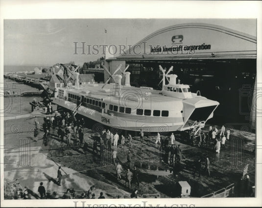 1967 Press Photo The world's largest hovercraft, four times larger, called SNR4 - Historic Images