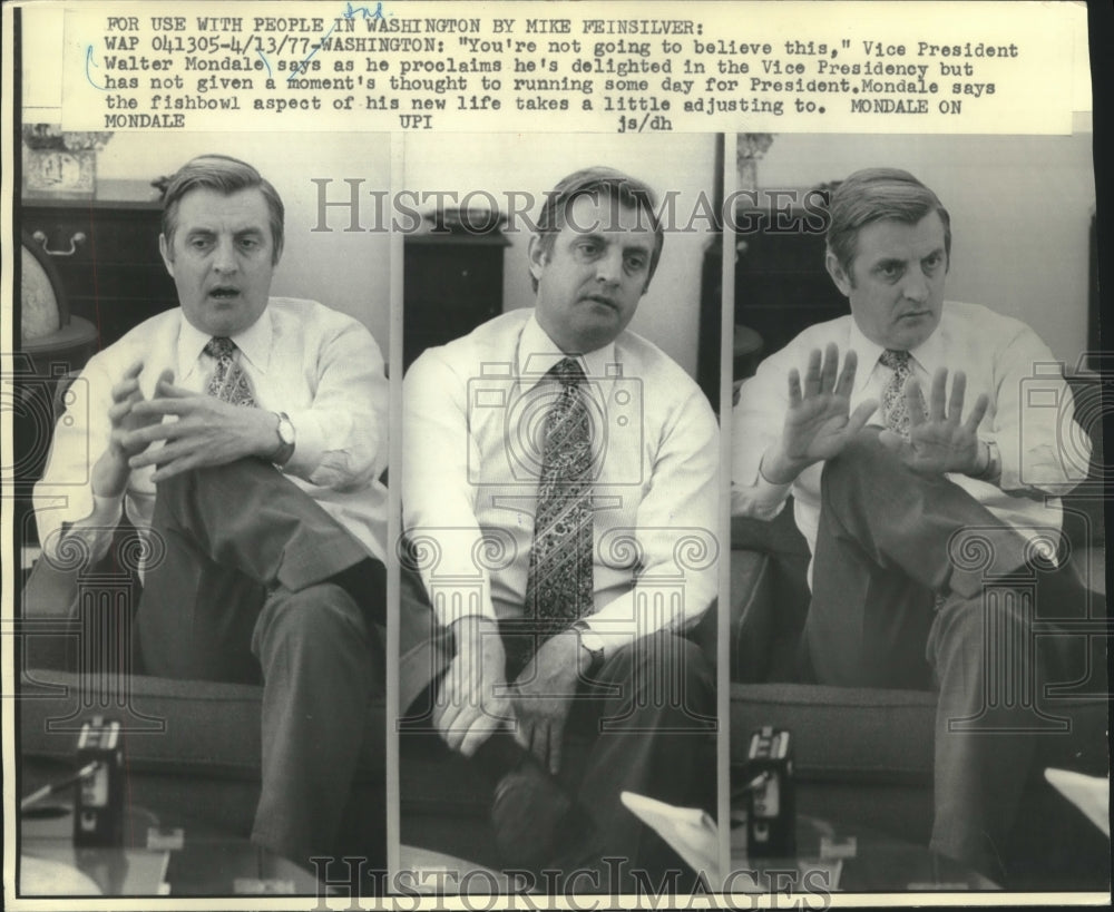 1977 Vice President Walter Mondale says he won&#39;t run for president - Historic Images
