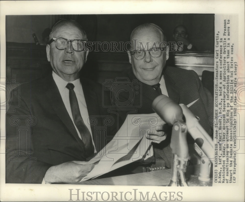 1962 Senators Carl Curtis and Earl Mundt hold press conference-Historic Images