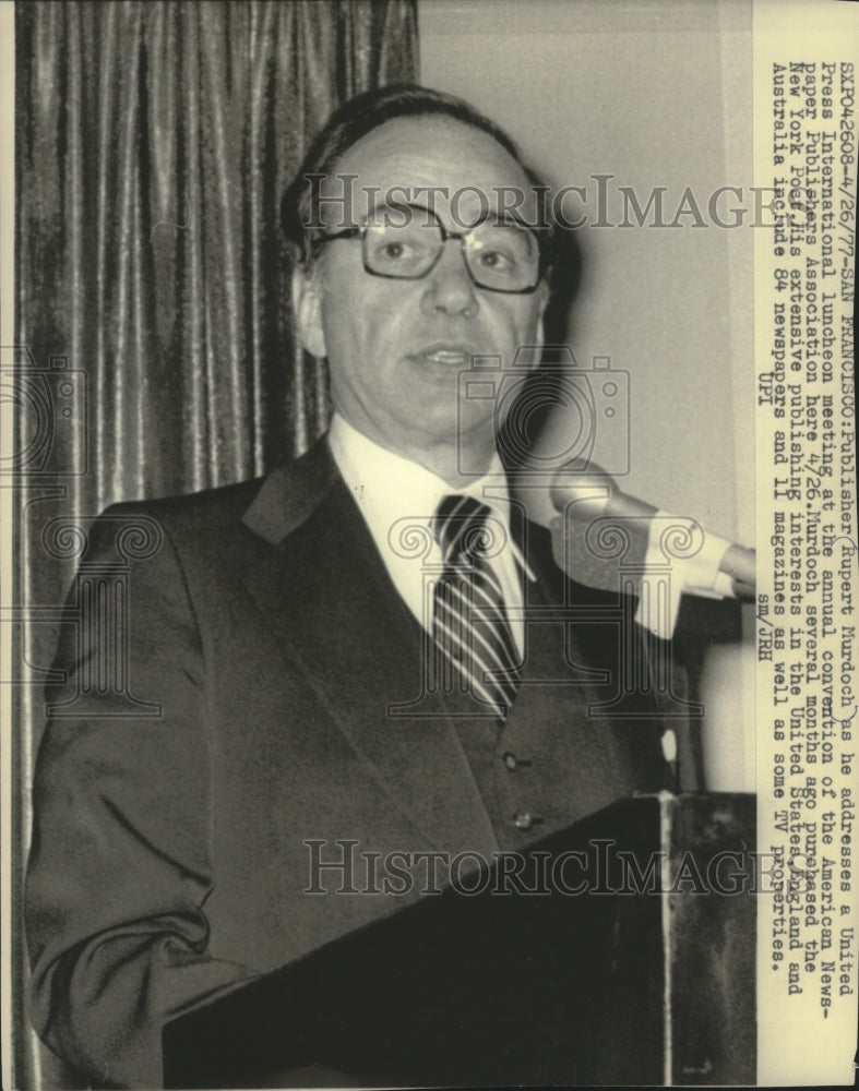 1977 Rupert Murdoch at American Newspaper Publishers San Francisco-Historic Images