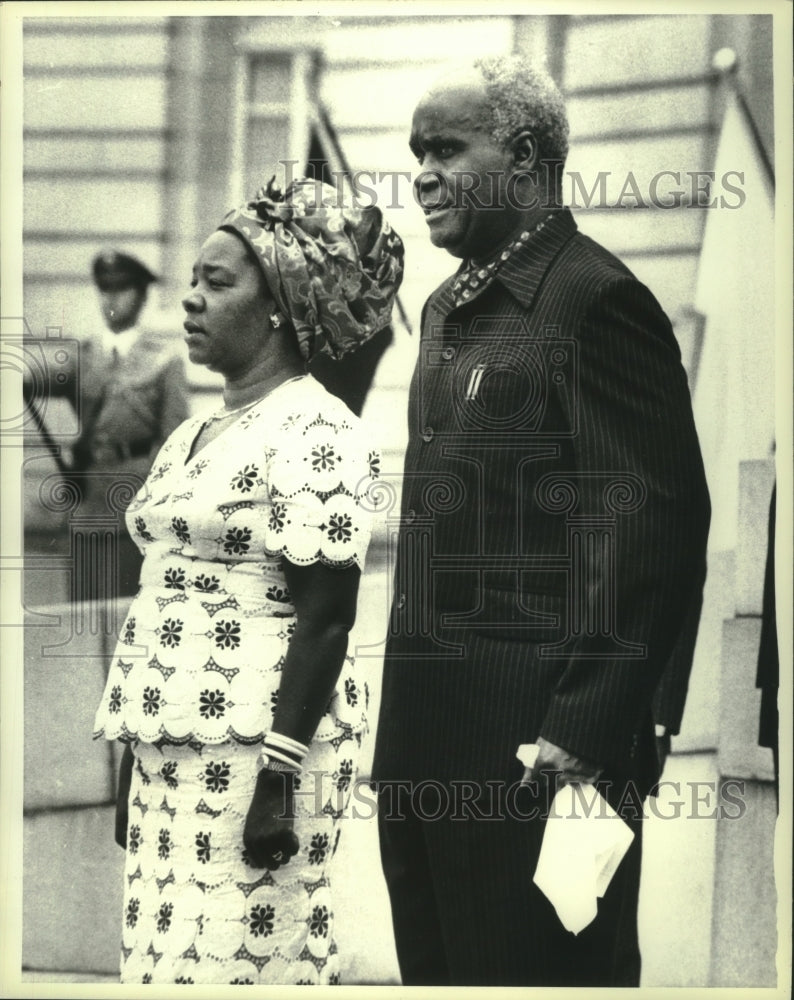 1980 Visiting Japan, Zambia&#39;s President Kenneth David Kaunda &amp; Wife-Historic Images