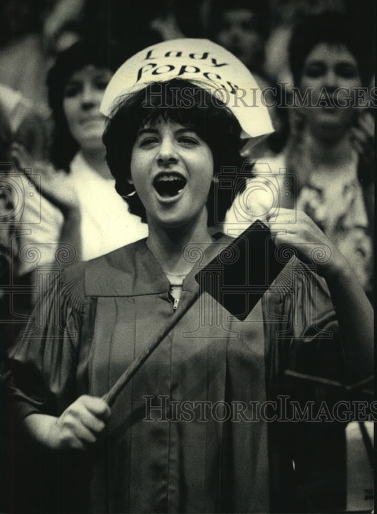 1987 Press Photo Shannon Crowley at Pius XI High School basketball tournament. - Historic Images