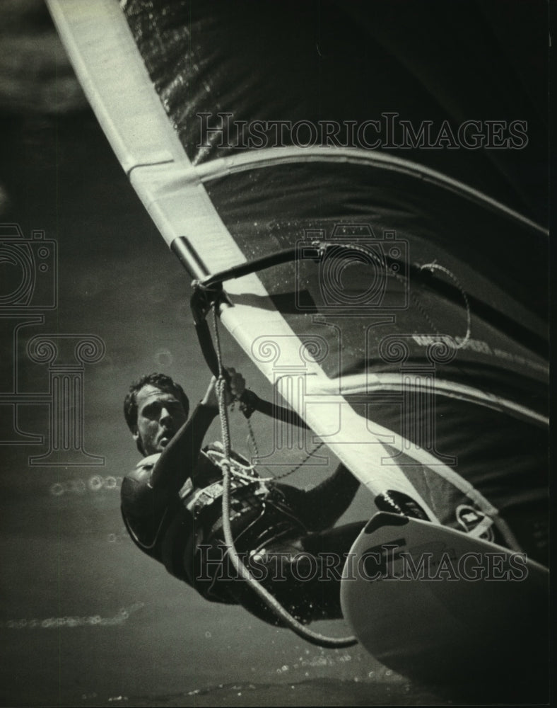 1986 Windsurfer Brett Sprecher on Devils Lake near Baraboo.-Historic Images