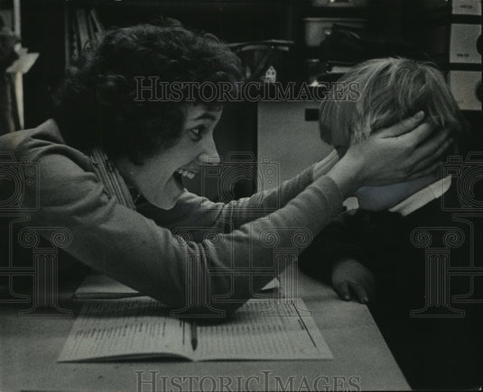 1976 Teacher, Paul Chambers Excited While Training Child-Historic Images