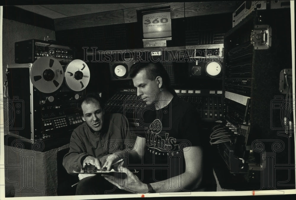 1992 Ron Lee &amp; Jeff Shaffer of Production 360, a mobile sound studio-Historic Images