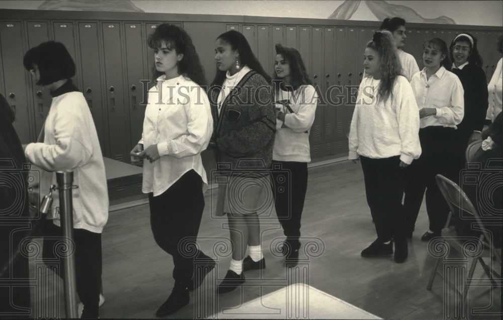 1992 Uniformed girls at St. Joan Antida High School-Historic Images