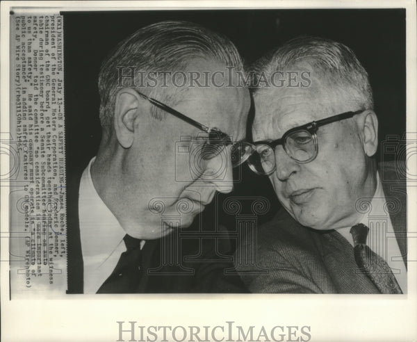 1965 James Roche and Frederic Donner at Senate auto safety hearing ...