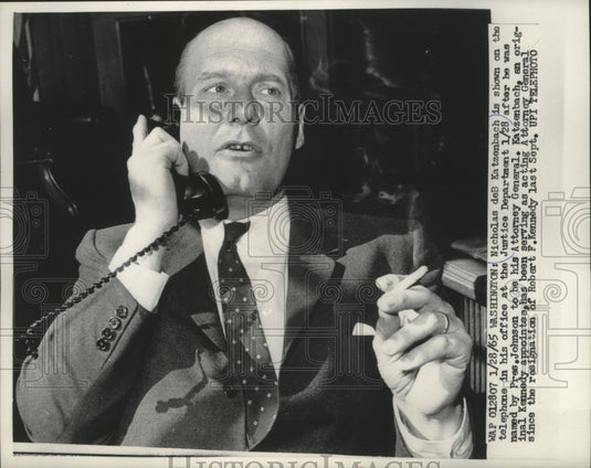 1965 Nicholas deB Katzenbach in his office at the Justice Department-Historic Images
