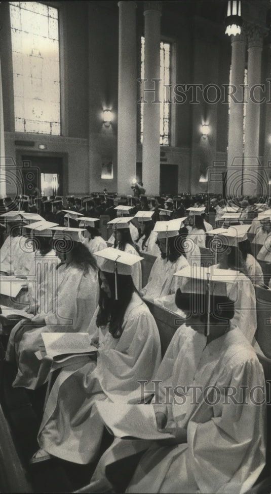1976 St. John's Cathedral, last graduating class commencement - Historic Images