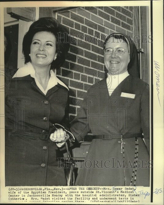 1975 Anwar Sadat and Sister Catherine at St. Vincent's in Florida-Historic Images