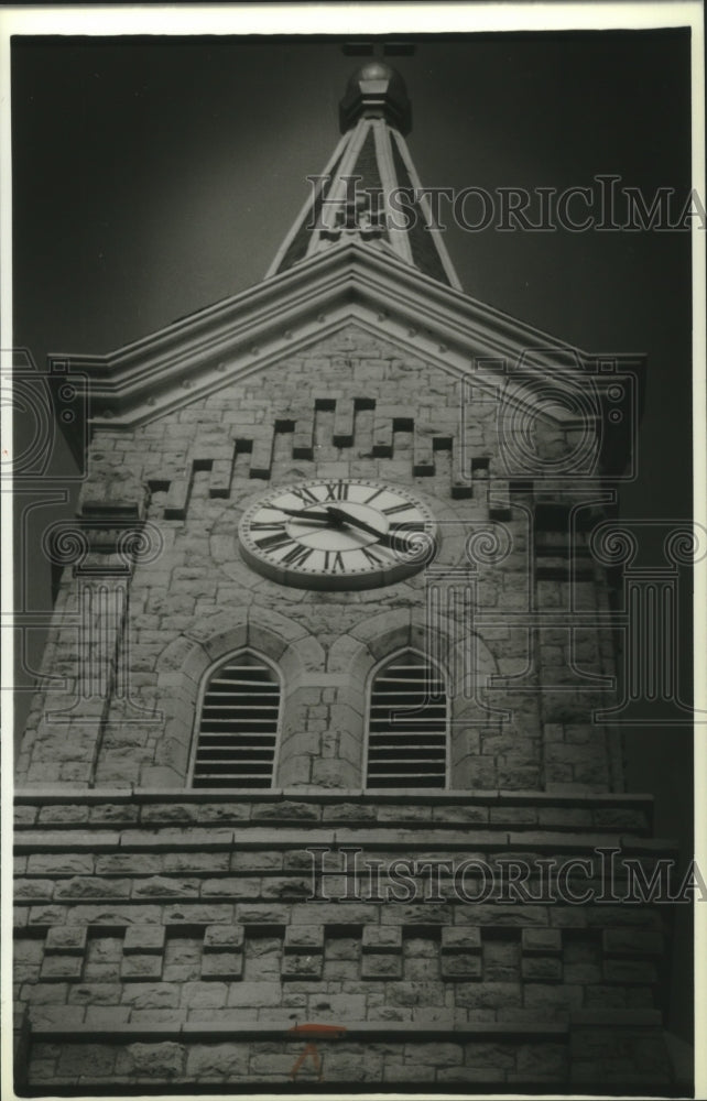 1994 120 foot steeple at Saint Mary&#39;s houses three great bells. - Historic Images