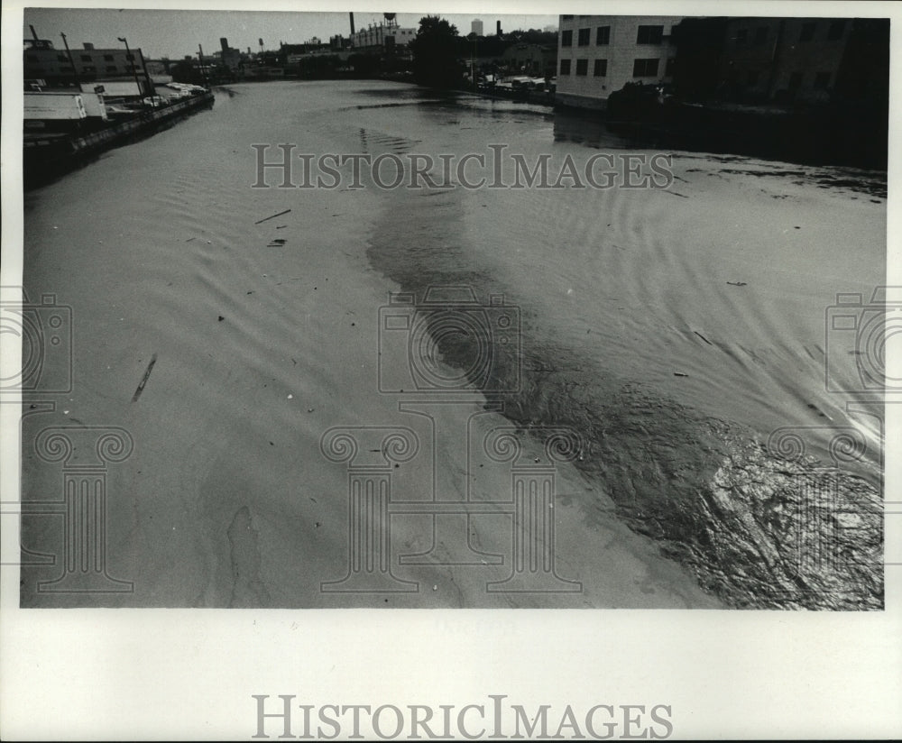 1969 A Polluted River in Milwaukee - Historic Images