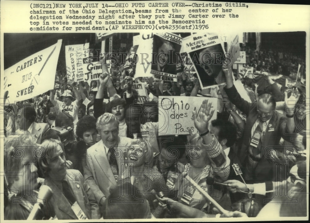 1976 Ohio delegates celebrate Jimmy Carter&#39;s nomination-Historic Images