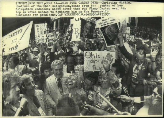 1976 Ohio delegates celebrate Jimmy Carter's nomination-Historic Images