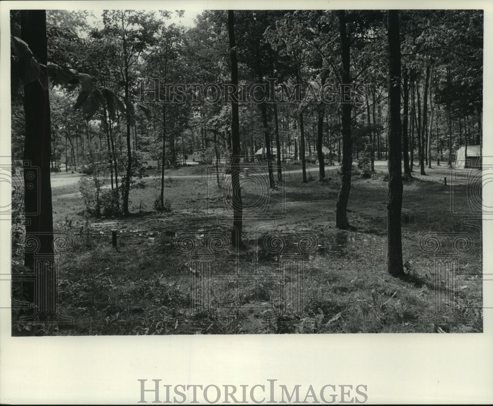 1971 Press Photo Lagoon of septic field wastes at campground near Egg Harbor - Historic Images