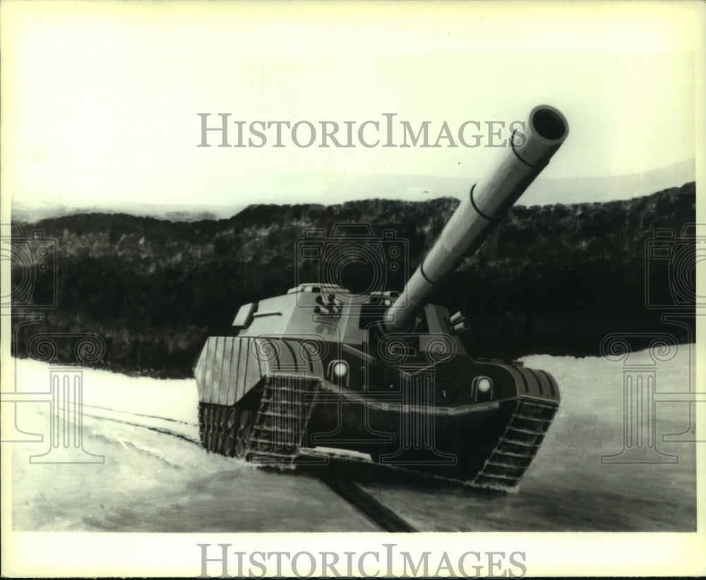 1981 Press Photo Drawing of Russian T-80 tank - mjb90014 - Historic Images