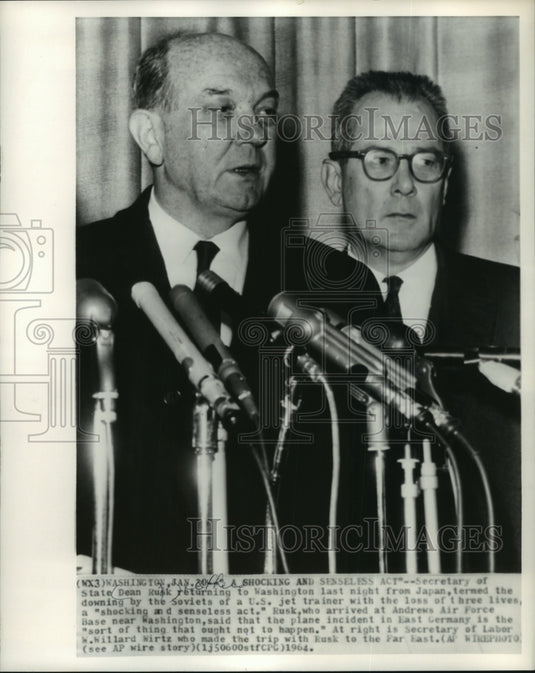 1964 Press Photo Soviets Down U.S. Jet Trainer, "Shocking and Senseless Act"-Historic Images