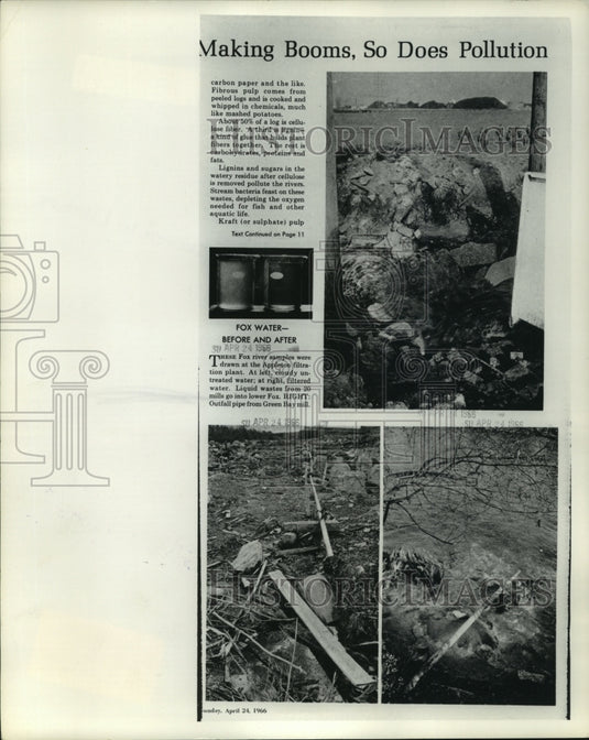 1966 Water pollution in Fox River, Wisconsin - Historic Images