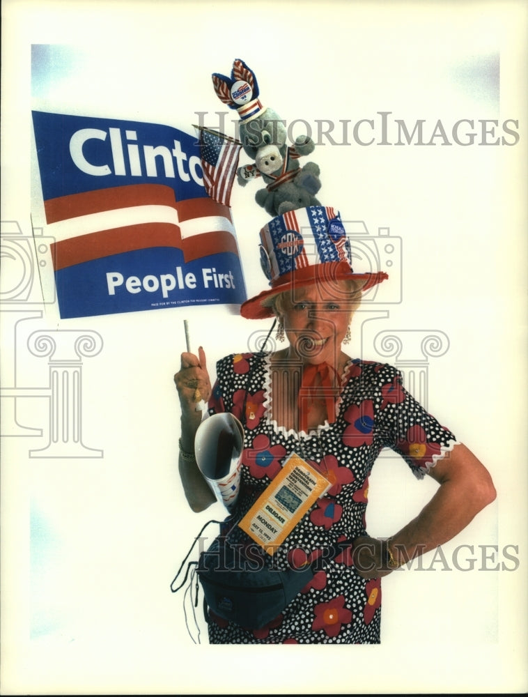 1992 Clinton-A delegate of the 1992 Democratic National Convention-Historic Images