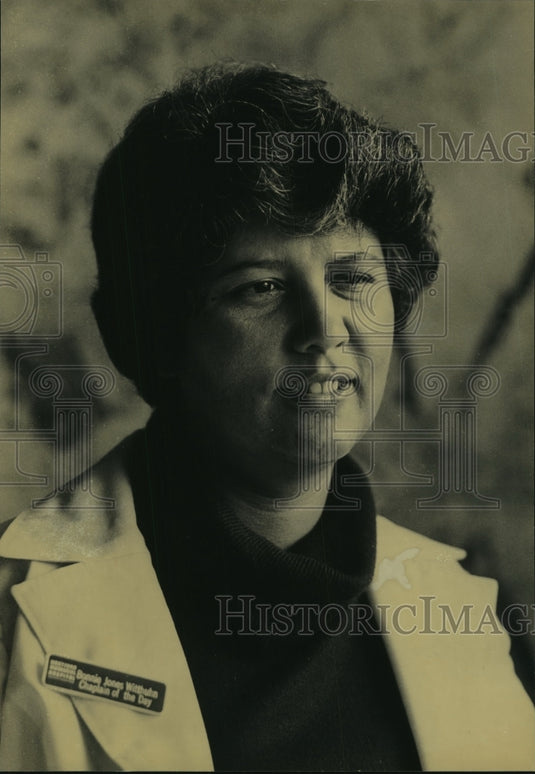 1982 Bonnie Jones-Witthuhn, pastor of St. Johns Church, Wisconsin. - Historic Images