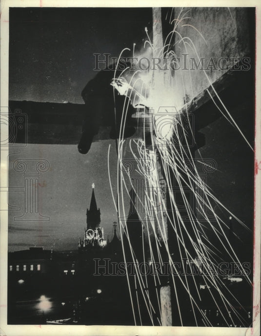 1965 Moscow Red Square, Spark Patterns From Welder's Torch-Historic Images