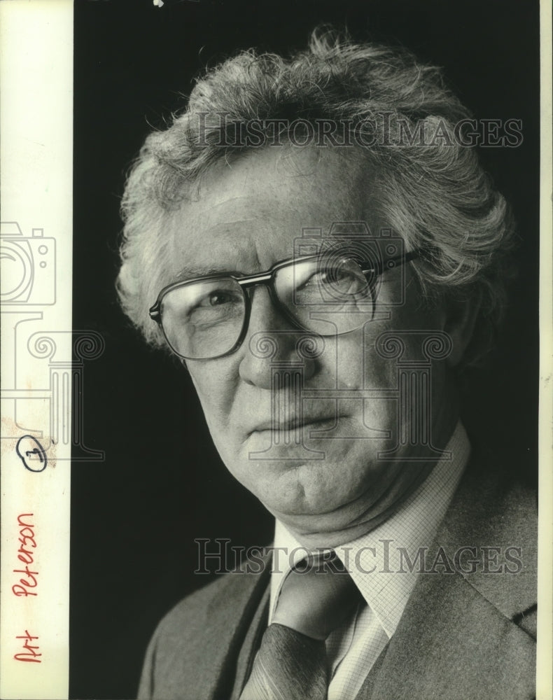 1983 Press Photo Arthur A. Peterson, candidate, Wisconsin - mjb92095 - Historic Images