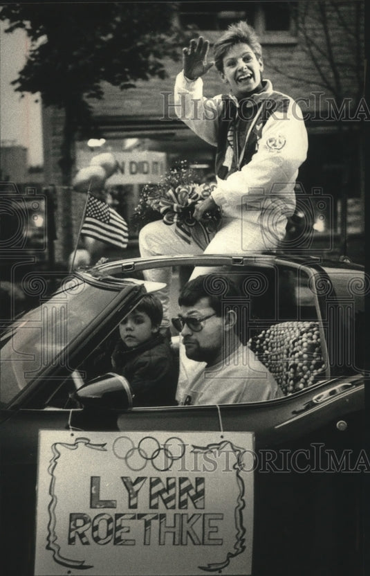 1988 Olympic Silver Medalist Lynn Roethke Waves In West Bend-Historic Images