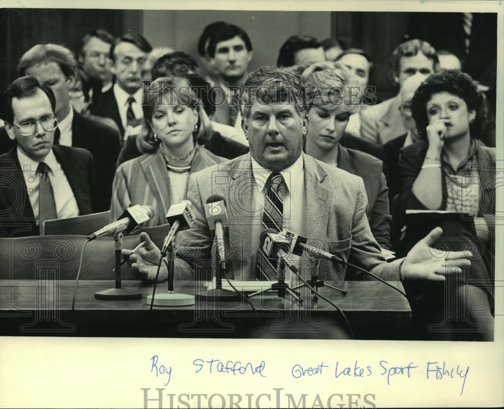 1985 Ray Stafford of Great Lakes Sports Fishermen at a hearing-Historic Images