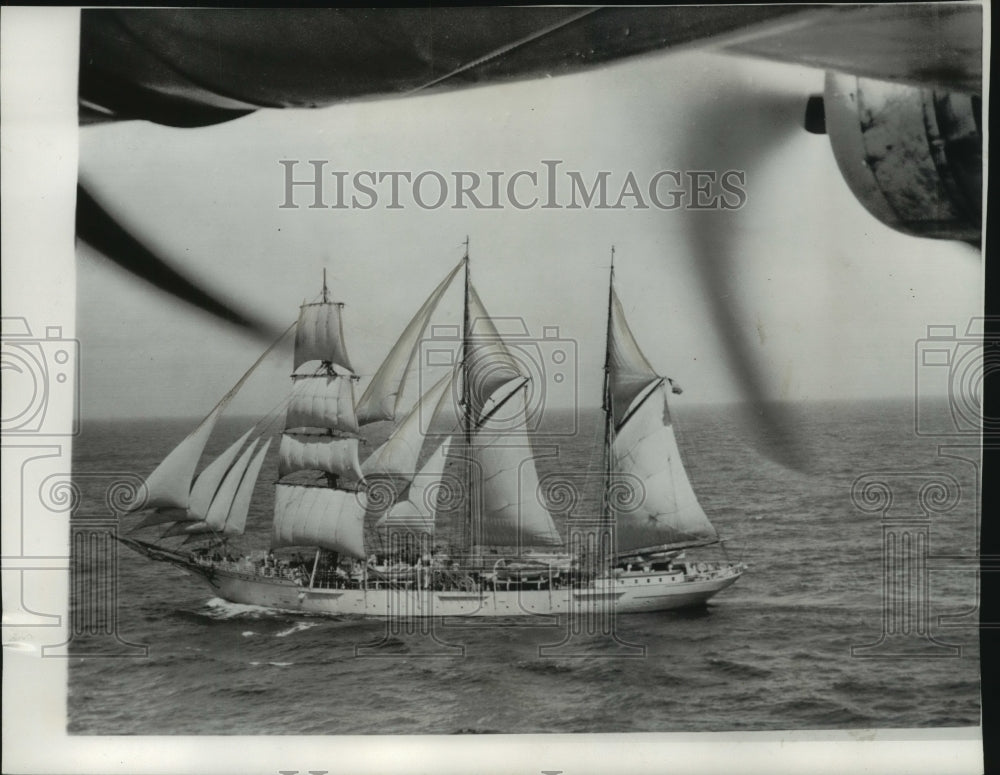 1956 Belgian masted ship Mercator in race from England to Portugal-Historic Images