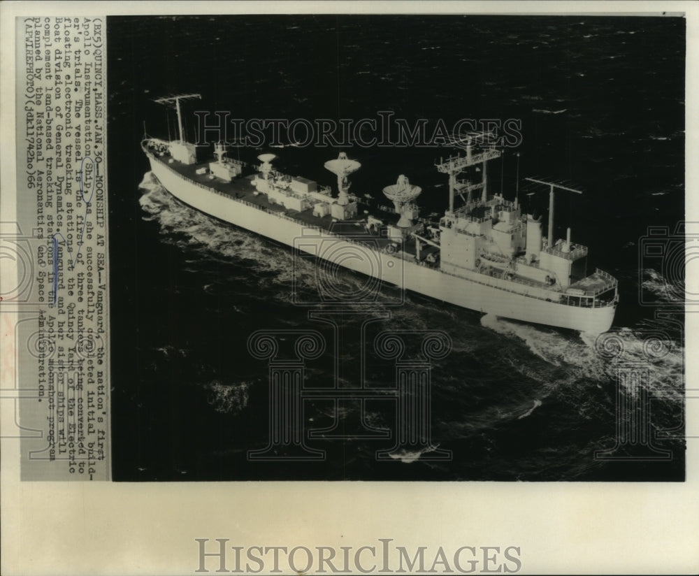 1966 Press Photo Vanguard, Moonship, Off Quincy, Massachusetts - mjb92730 - Historic Images