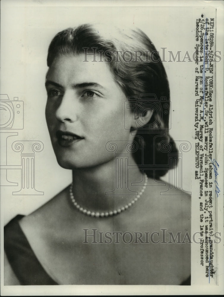 1959 Press Photo Hope Aldrich Rockefeller, granddaughter of John D. Rockefeller- Historic Images
