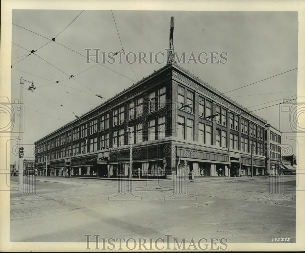 1954 Press Photo Corner shot of two story building - mjb93533- Historic Images