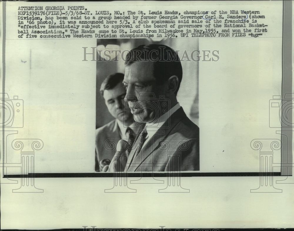 1968 Press Photo Carl Sanders Former Georgia Governor St. Louis Missouri- Historic Images