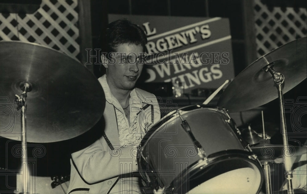 1985 Press Photo Bill Sargent leads his Swing Kings jazz band - mjb94433 - Historic Images