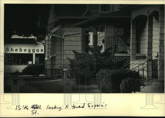 1986 Press Photo View showed looking north on 15th St. in Sheboygan, Wisconsin - Historic Images