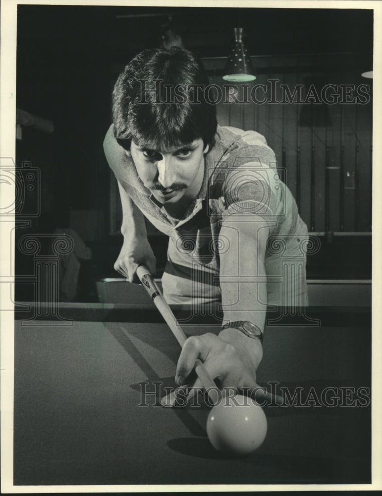 1983 Craig Powers shot pool at Romine&#39;s High Pockets-Historic Images