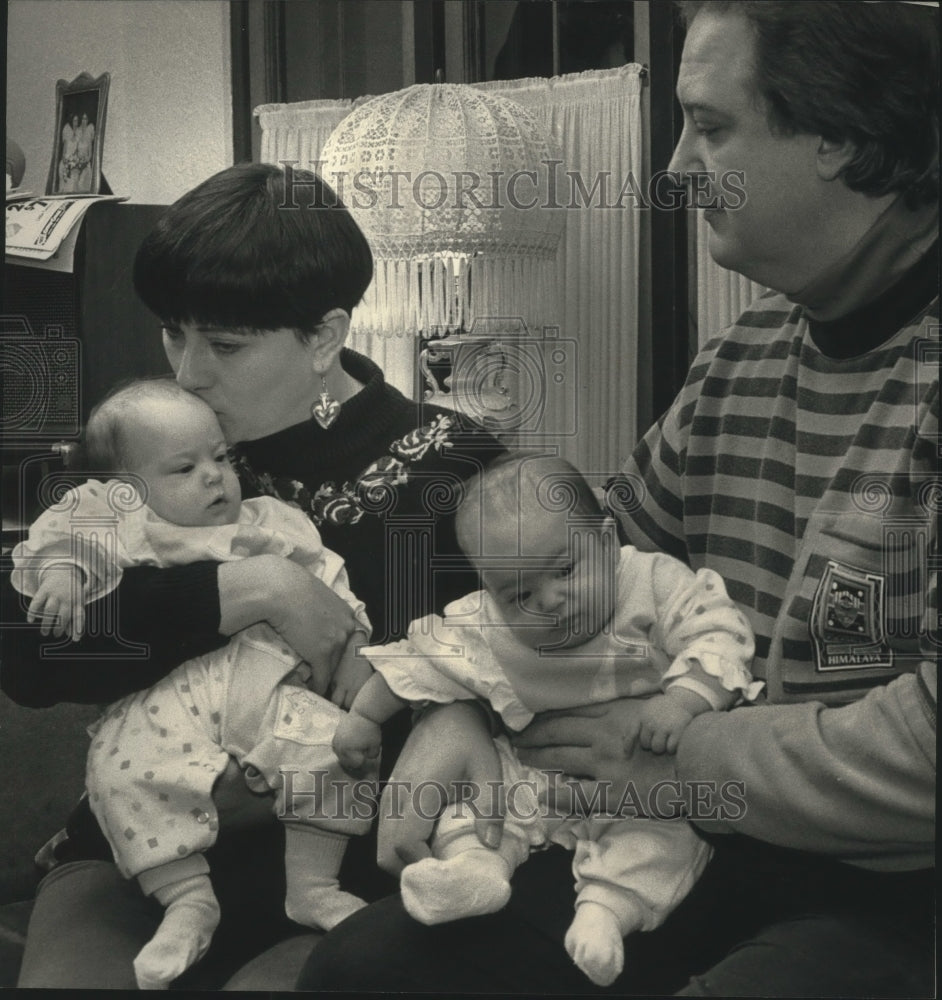 1991 Traxanne and James Port with Their Twins in Wauwatosa-Historic Images