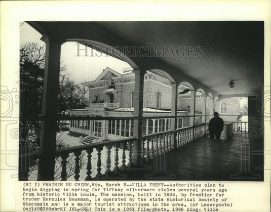 1981 Press Photo Prairie Du Chien Wisconsin built in 1834 by Hercules Dousman - Historic Images