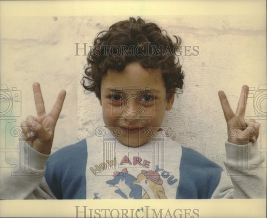 1988 Press Photo Seven year old boy named Nadir from Israel - mjb96131 - Historic Images