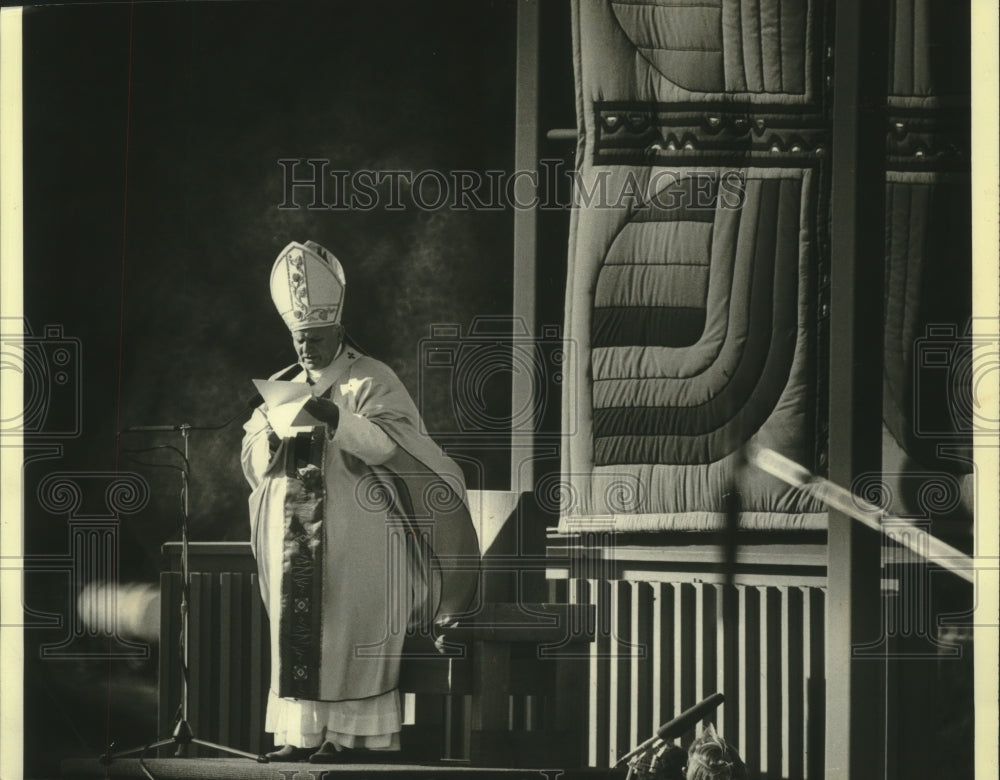 1979 Press Photo Pope John Paul II Celebrates Mass At Living History Farms - Historic Images