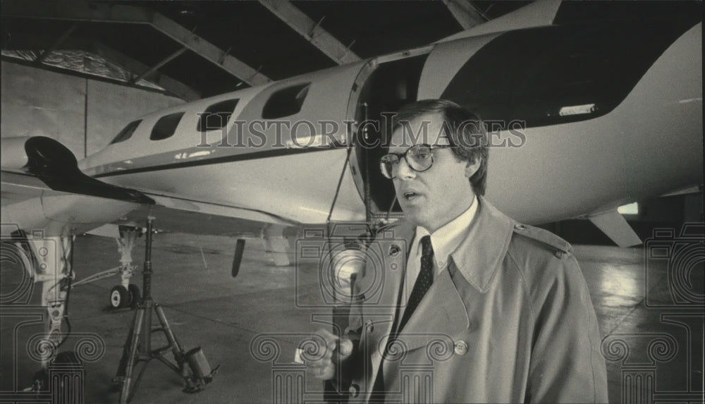 1984 Tom Scott, Scott Aviation Inc. with Merlin III turboprop plane - Historic Images