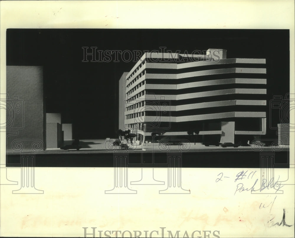 1974 Press Photo Model of the Shops on Jefferson St. building - mjb96600 - Historic Images